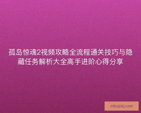 孤岛惊魂2视频攻略全流程通关技巧与隐藏任务解析大全高手进阶心得分享